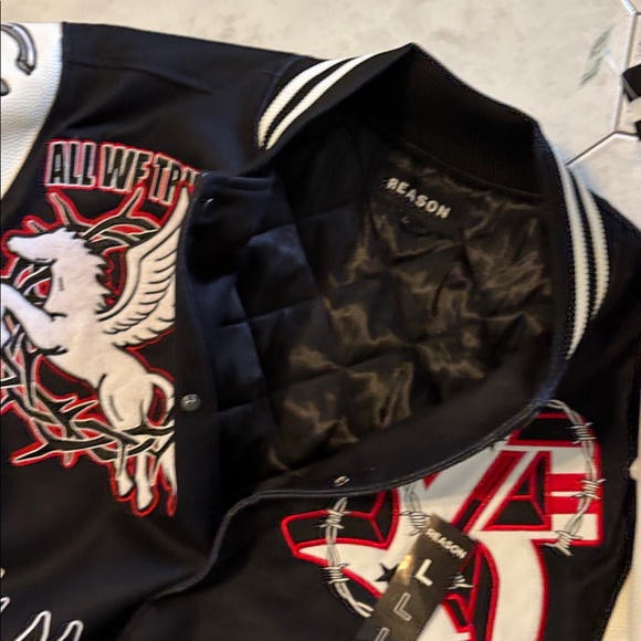 Reason Black and White Varsity Jacket - Picture 3 of 4